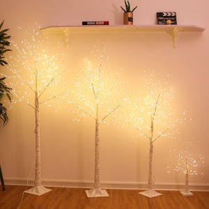 180Cm 400Led Bedroom Lamp Tree Lamp Silver Birch Lamp Decorate Lamp Birthday Gifts Christmas Tree Light Silver