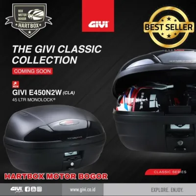 Box Motor GIVI E45 Classic New 2024 Box Motor 45 L Termurah E450N2W | Box Givi E450N2 New Classic