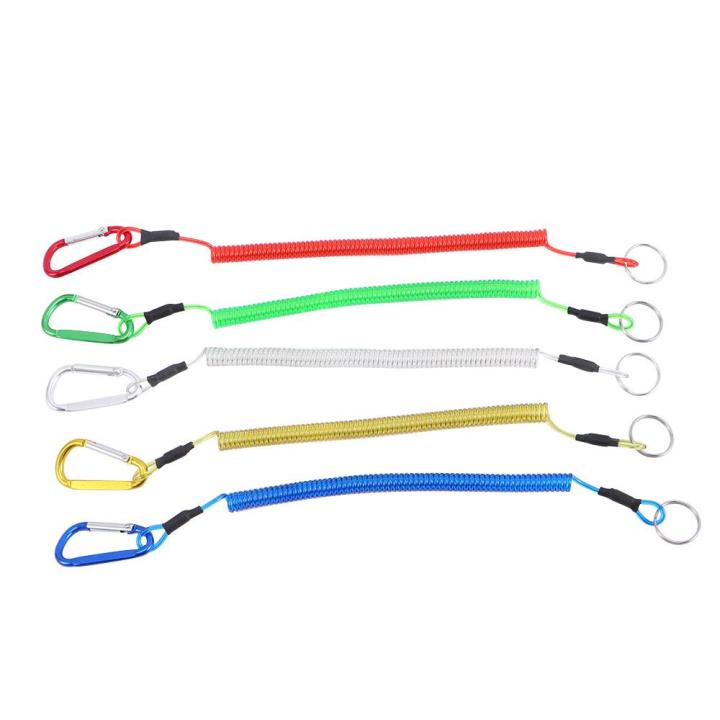 1pc Green Outdoor Elastic Rope With Carabiner, Can Be Used For