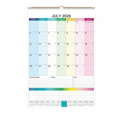 Colorful Wall Calendar Creative with Hanging Hole Floral Wall Calendar Gift Portable Calendar Planner Home Decoration