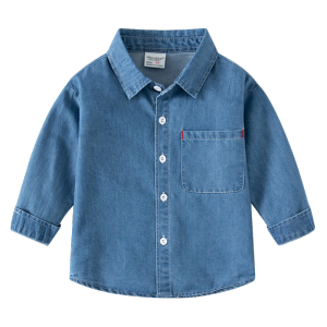 [🚚จัดส่งจากกรุงเทพฯ] เสื้อเด็กผู้ชายผ้า้าฝ้ายนุ่มสบาย เสื้อเชิ้ตเดนิมใส่สบายสำหรับเด็กชายอายุ 2-8 ปี
