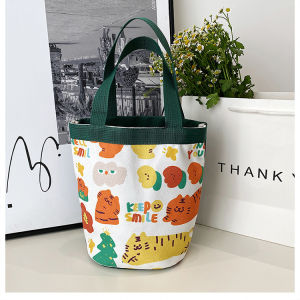 Tas Bekal Karakter Lucu Lunch Bag Tas Botol Import Korea Kanvas Premium COD