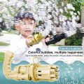 Electric Automatic Gatling Bubble Blower Gun Toy 8 Holes Electric Bubble Gun Machine For Outdoor Toy for Kids. 