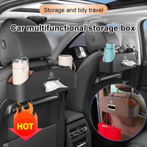 GiiMall Portable Cute Leather Organizer Seatback Car Multifunctional Tissue Holder
