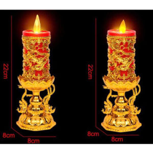 (1 CẶP NHƯ HÌNH )Đèn Thờ Bày Bàn Thần Tài  Ban Gia Tiên Chạy Bằng Pin