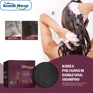 South Moon Polygonum Multiflorum Shampoo Restores Natural Hair Color Black Hair Brightens Strong And Nutrient Hair Root Protector Hair Darkening Shampoo Soap Polygonum 80g Black Coloring Dye Organic Mild Cleansing Essence Anti Hairs Loss Baldness Hair Bar
