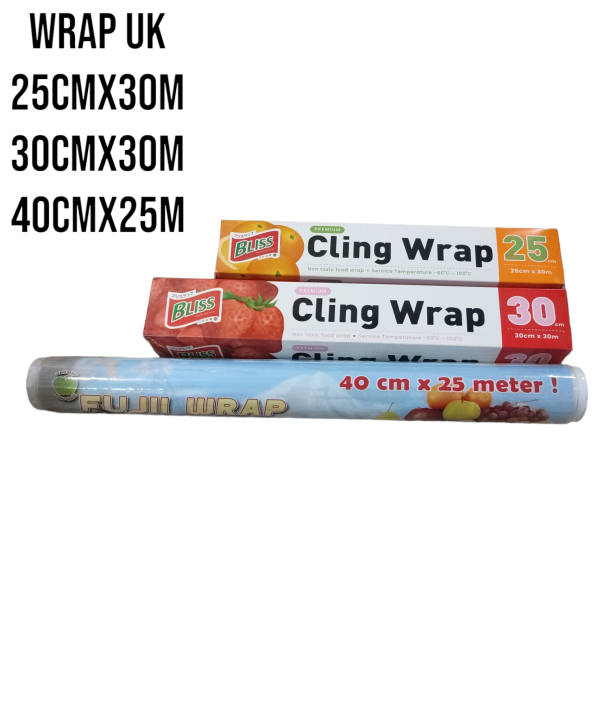 Plastik Wrapping Uk 25cm x 30 m / 30cm x 30m / 40cm x 25m, Plastik Wrap