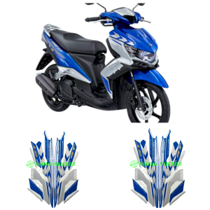 STICKER STRIPING LIST BODY MOTOR XEON GT 125 KARBU 2014 2015 BIRU STANDAR
