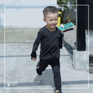 piyama anak cowo cewe black stripe 3Y 4Y 5Y