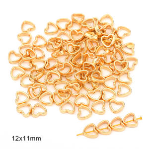 50pcs Two Hole CCB Heart Plum Oval Circle Frame Beads Spacer Connectors for DIY Necklace Bracelet Earrings Pendants Jewelry Making Accessories