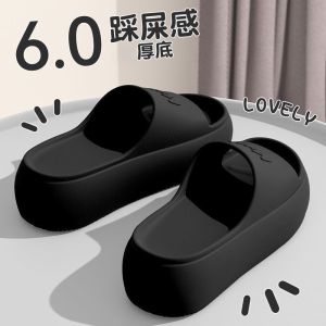 [Free Shipping] Womens high-heeled slippers for summer new thick-soled EVA slippers soft-soled home sandals