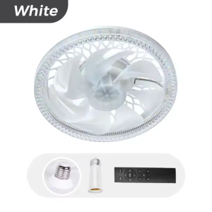 Led Fan Light Remote Control Ceiling Fan 3 Color Multifunction Silent Fans Flush Mount Fan for Bedroom Kitchen Bathroom