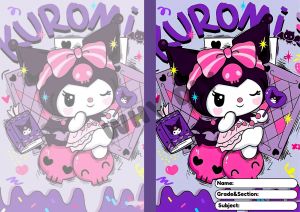 KUROMI NOTEBOOK 5.8 X 8.3" HUNTRIX ANIME LAMINATED COVER NO PLASTIC COVER NEEDED
