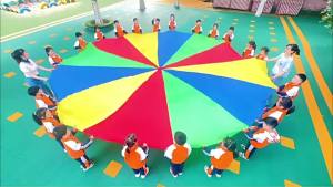 Children Rainbow Parachute Sensory Integration Training Toy Kindergarten Outdoor Cooperative Group Games Parent Child Activity E