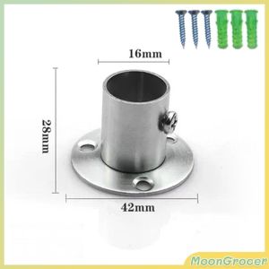 M.G. 1pcs Stainless steel Round Tube Pipe Curtain Rod Holder Flange Seat