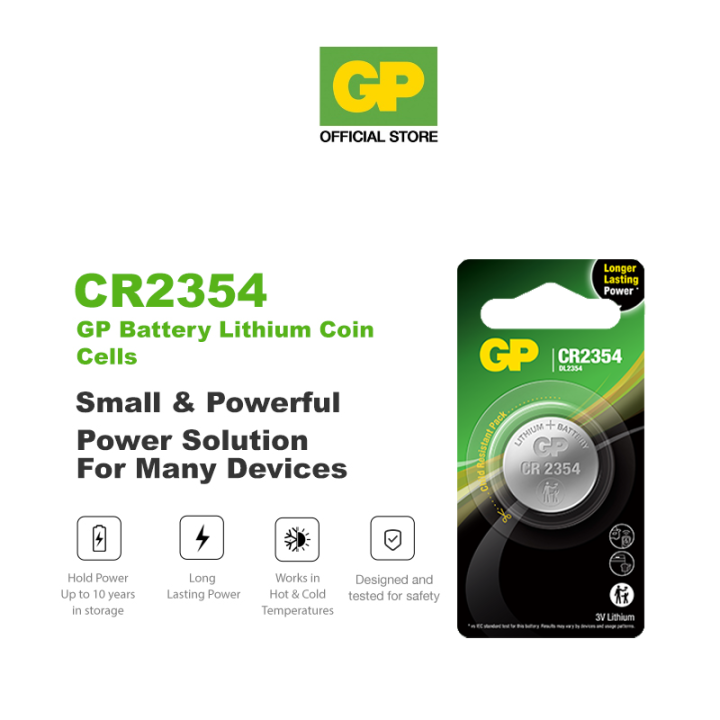 GP Lithium Coin Cells Battery CR2354 [ Card of 1s] EV Car Model X Key