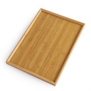 NUBE Wooden Bamboo Tray Solid Color Rectangular Dinner Plates Household Bread Tray For Holding Tea Fruit Barbecue Bread