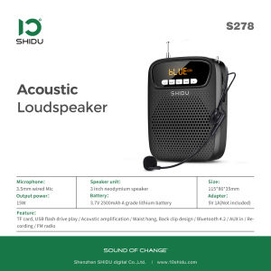 SHIDU Mini Portable Voice Amplifier with Bluetooth Lapel for Teachers with Microphone Loudspeaker for Teaching/Guide/Party/Lecture/ Promotion/Training