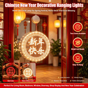 Spring Festival Atmosphere Luminous Glass Window Ornaments Glowing Pendant New Year Decoration Acrylic Light-Up Hanging for Festive Ambiance