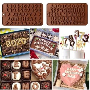 Silicone Chocolate Mold Number Letter Cake Mold Fondant Cake Decorating DIY Chocolate Baking Tools