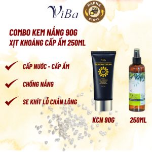 [Kem chống nắng phổ rộng và Xịt khoáng VIBA] - Combo mua kem chống nắng 90g tặng 1 xịt khoáng 250ml