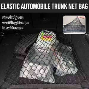 Trunk Net Bag Car Luggage Fixed Net Double-Layer Elastic Storage Flat Net Car Back Rear Mesh Trunk Seat Elastic String Net