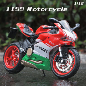 1:12 Scale 1199 Alloy Motorcycle Model Diecast Car Sound Light Car Lovers Collection Kids Birthday Gift Metal Boys Toys