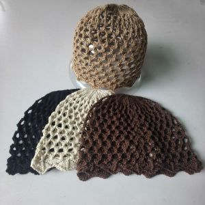 YH4F Hollow Weave Knitted Hat Breathable Openwork Mesh Hat Fashion Solid Color Beanie Hat Women