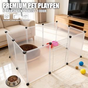 Small Pet Playpen DIY Freely Combined Pet Yard Fence FenceTransparent Playpen