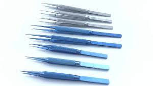 QSWTITAN 14CM Titanium /Stainless Steel Ophthalmic Tweezers Micro Forceps Round Handle Ophthalmic Dental Instruments 1pcs