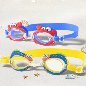 Cartoon Kids Swimming Goggles Anti-fog Adjustable Foldable Childrens Swimming Glass