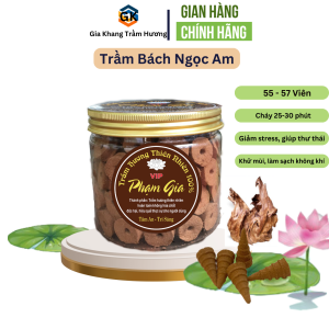 Hộp trầm hương Bách Ngọc Am nụ trầm hương xông nhà cao cấp tẩy uế đuổi muỗi Hương Trầm Gia Khang hộp 55 nụ thơm nhà