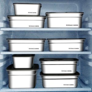 LETOY Durable Stainless Steel Fresh-Keeping Box with Locking Lids Large Capacity Food Container Food Grade Freezer Safe Airtight Food Containers Camping