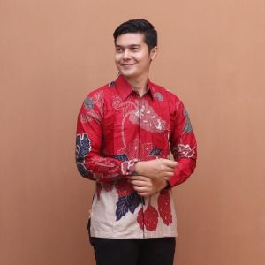 batik motif bunga mawar maroon || baju batik couple pasangan||tunik batik wanita size M L XL XXL