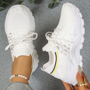 Free Shipping New Multi-Colored Mesh WomenS Shoes Lace-Up Lightweight Non-Slip Suitable For Commuting Casual Wear And Running