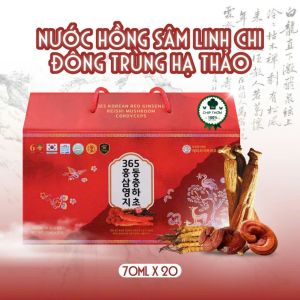 Nước Hồng Sâm Linh Chi Đông Trùng Hạ Thảo - Hộp 20 gói x 70ml