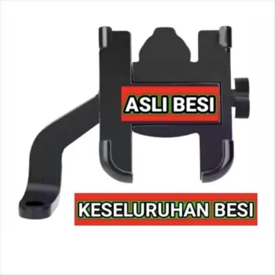 Phone holder hp tempat dudukan penyangga stand handphone spion stang di motor bracket grab dan gojek
