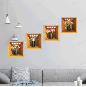 ภาพประกอบสติกเกอร์ติดผนัง PVC แบบถอดได้ สติกเกอร์ติดผนังห้องนั่งเล่น