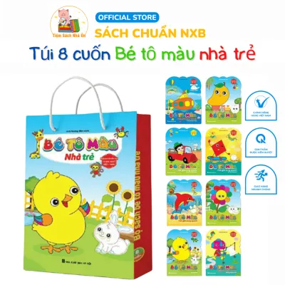 Sách - Bé Tô Màu Nhà Trẻ - Song Ngữ Việt-Anh dành cho trẻ mầm non (Túi 8 quyển) Tặng Màu