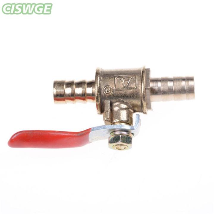 CISWGE 8mm 5 16 Hose Barb Inline Brass Water Air Gas Fuel Line Shut off 