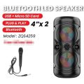 [ZQS4239] Wireless Portable Bluetooth Speaker With Led Light With Mic[4 inch x 2 speaker]. 