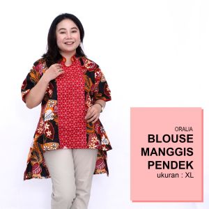 Blouse Big Size Wanita Atasan Batik Jumbo LD 140 L-XL-2L-3L-4L-5L-6L-7L Model Blus Jumbo Kerja Batik / Blus Batik Big Size Formal Kantor
