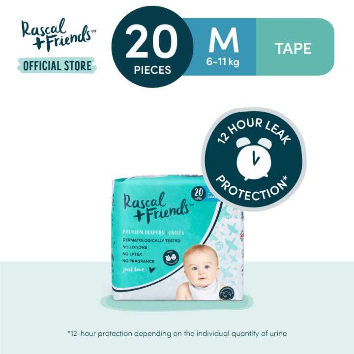 RASCAL + FRIENDS Tape Convenience Pack MEDIUM (6-11 kg) - 20 pcs x 1 (20  pcs) - Tape Diapers