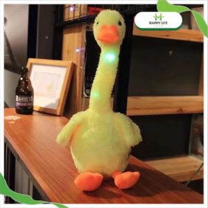 Thú Nhồi Bông Vịt Thông Minh Biết Hát Nhảy – Đồ Chơi Ghi Âm Phát Sáng LED Chất Liệu An Toàn Cho Bé