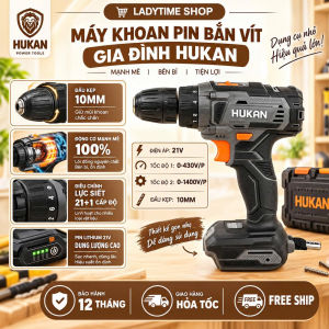 Máy Khoan Pin Bắn Vít HUKAN G1-KCT35Lực siết 35NmĐầu kẹp 10mm Động Cơ Chổi Than 2 Tốc Độ Đảo Chiều Linh Hoạt