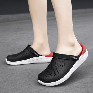 LHMoonlight จัดส่งไว รองเท้าแตะรัดส้น รองเท้าแตะรัดส้นผู้ชาย พื้นหนา สีโทรสุภาพใส่ได้ทุกโอกาส แต่งตัวง่าย รองเท้าสีทูโทนโดนใจ ใส่สบายมากเเกรรร🧺