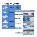 Laminated Clouds Charts for Kids, Learners, Students and Educators, Colorful Educational Charts. 