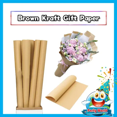 🎉 Brown Kraft Paper Flower Bouquet Gift Paper Retro Gift Box Gift Wrapping Paper Flower Decoration Paper Present Wrap Kertas kraft Kertas Hiasan 牛皮纸鲜花花束装饰纸复古礼品包装纸