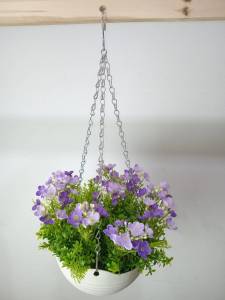 กระเช้าแขวน ดอกบัวสวรรค์  "New"  มี 4 สีให้เลือกและสีแบบผสม #ต้นไม้ปลอมตกแต่งบ้าน Leeartplants