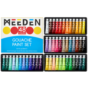 Gouache Paint Tube Set 48 Colors 12ml Art Paint Supplies Artists Students Beginners Rich Pigment Paints Canvas Painting